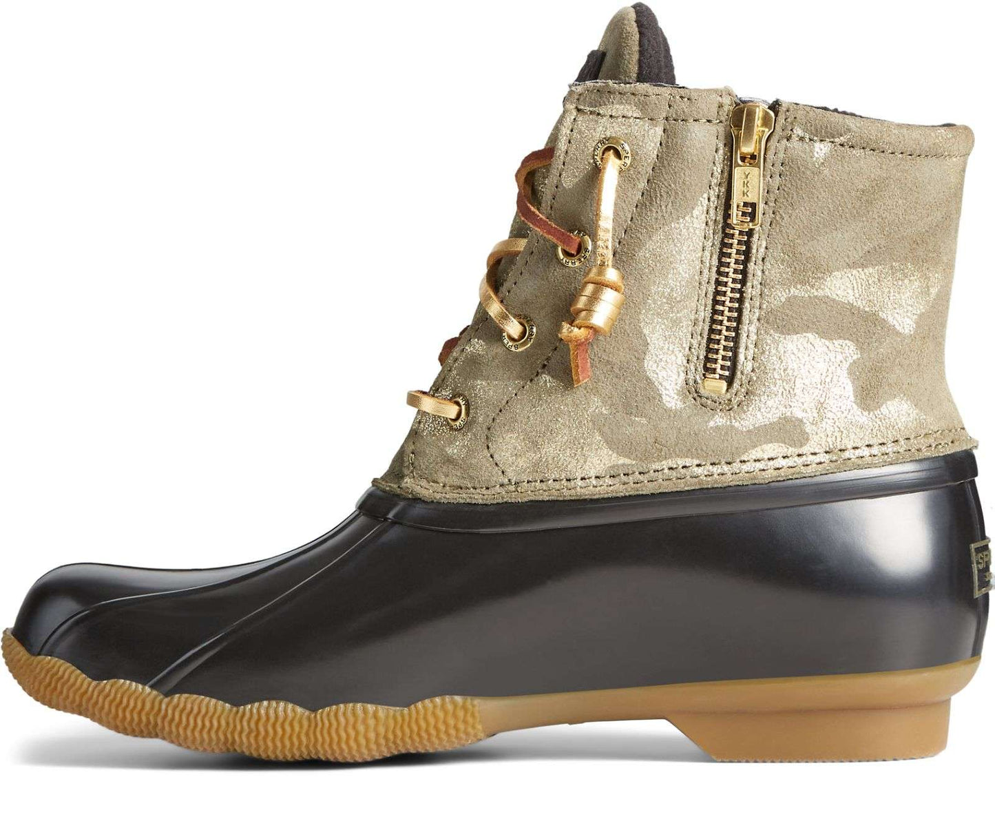 Sperry Women's Saltwater Metallic Camo Duck Boot STS86694 OLIVE